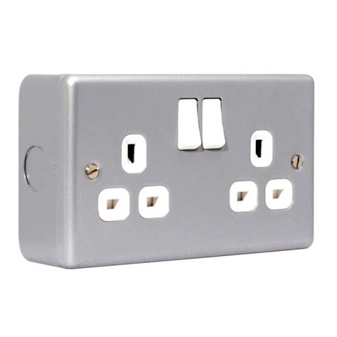 metal surface mounted socket box|surface mounted 2 gang socket.